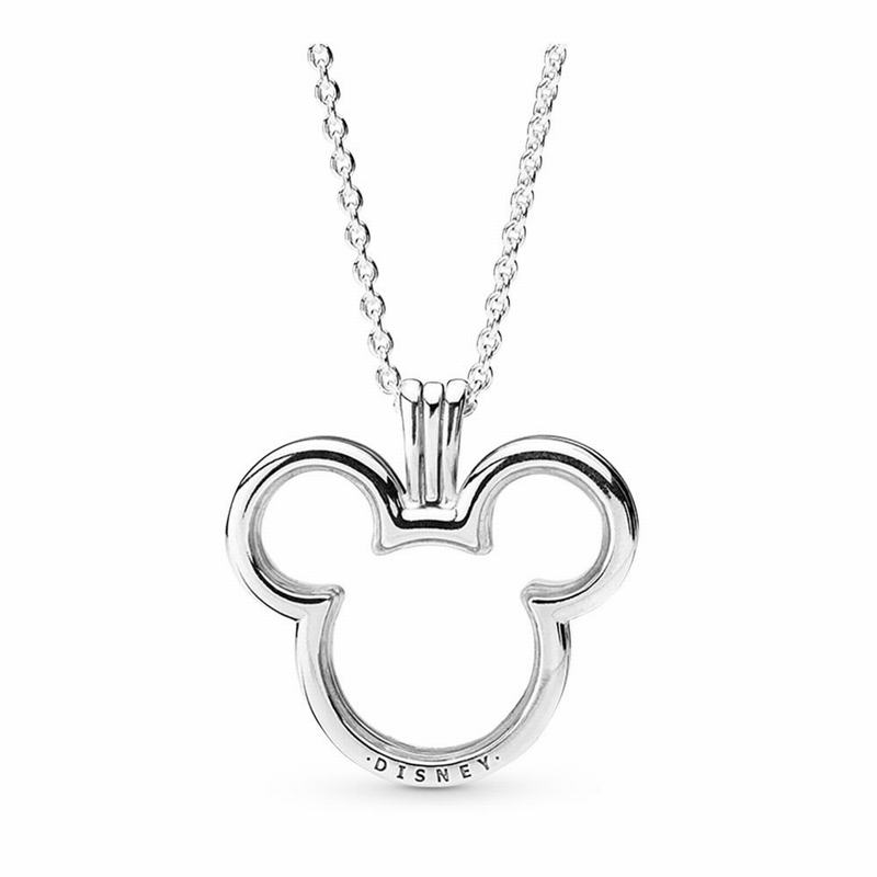 Pandora Disney, Mickey Floating Locket Ireland - Sterling Silver/Glass/Cubic Zirconia - 127643YTS